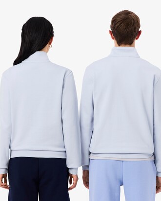 High Neck Embossed Zipped Sweatshirt