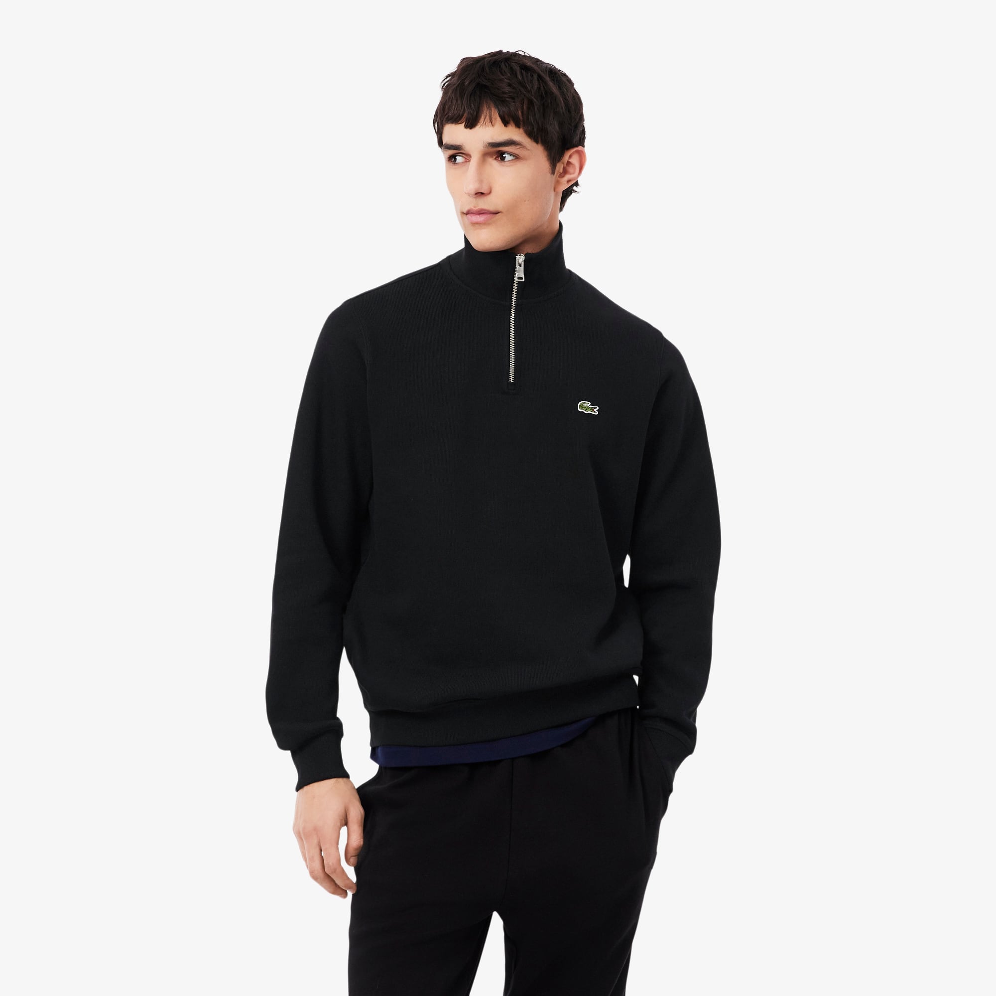 Zip-Up High Neck Interlock Sweatshirt - Men's Sweatshirts - New In