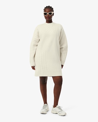 Patchwork Effect Wool Sweater Dress