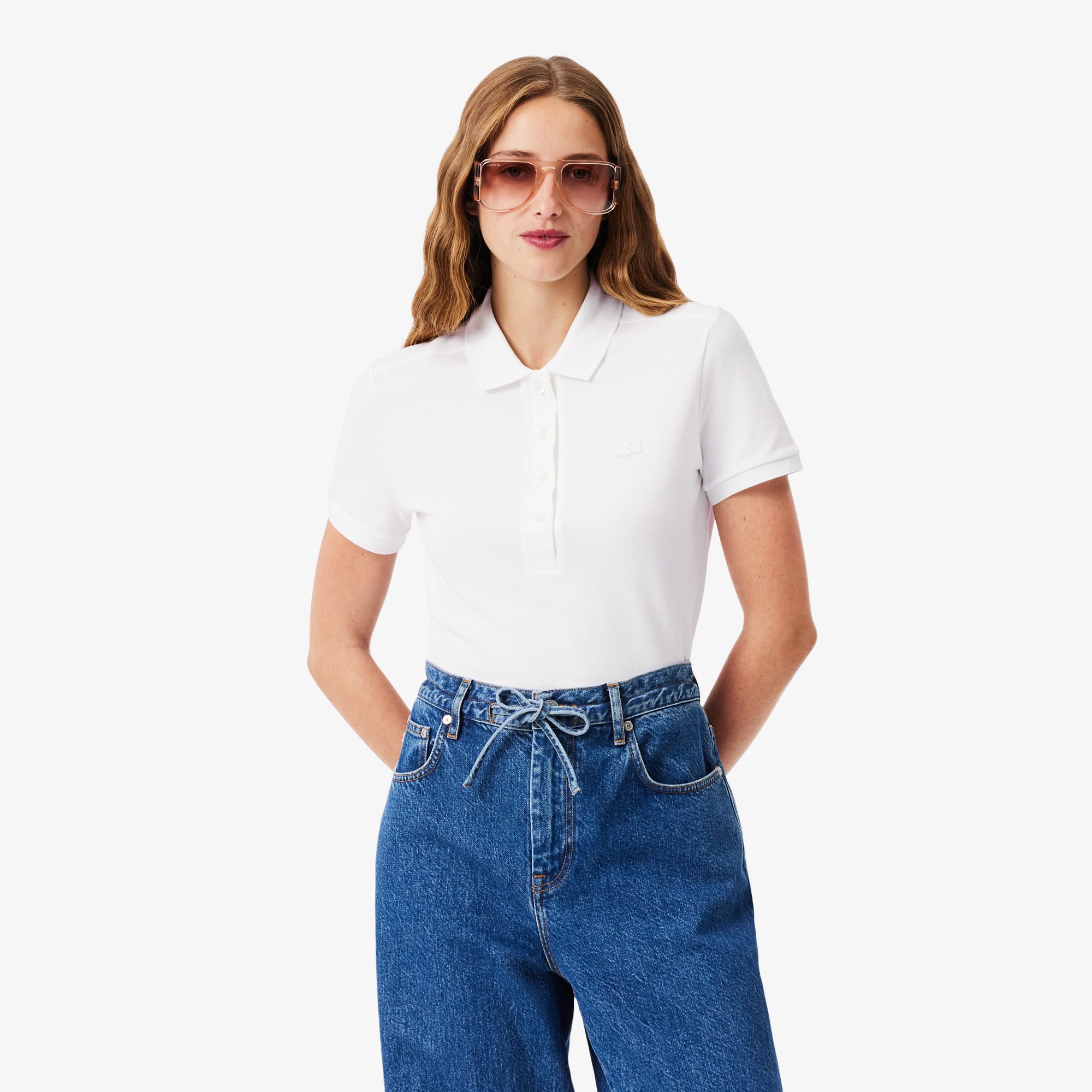 L.12.D Slim Fit Stretch Piqué Polo Shirt - Women's Short Sleeves
