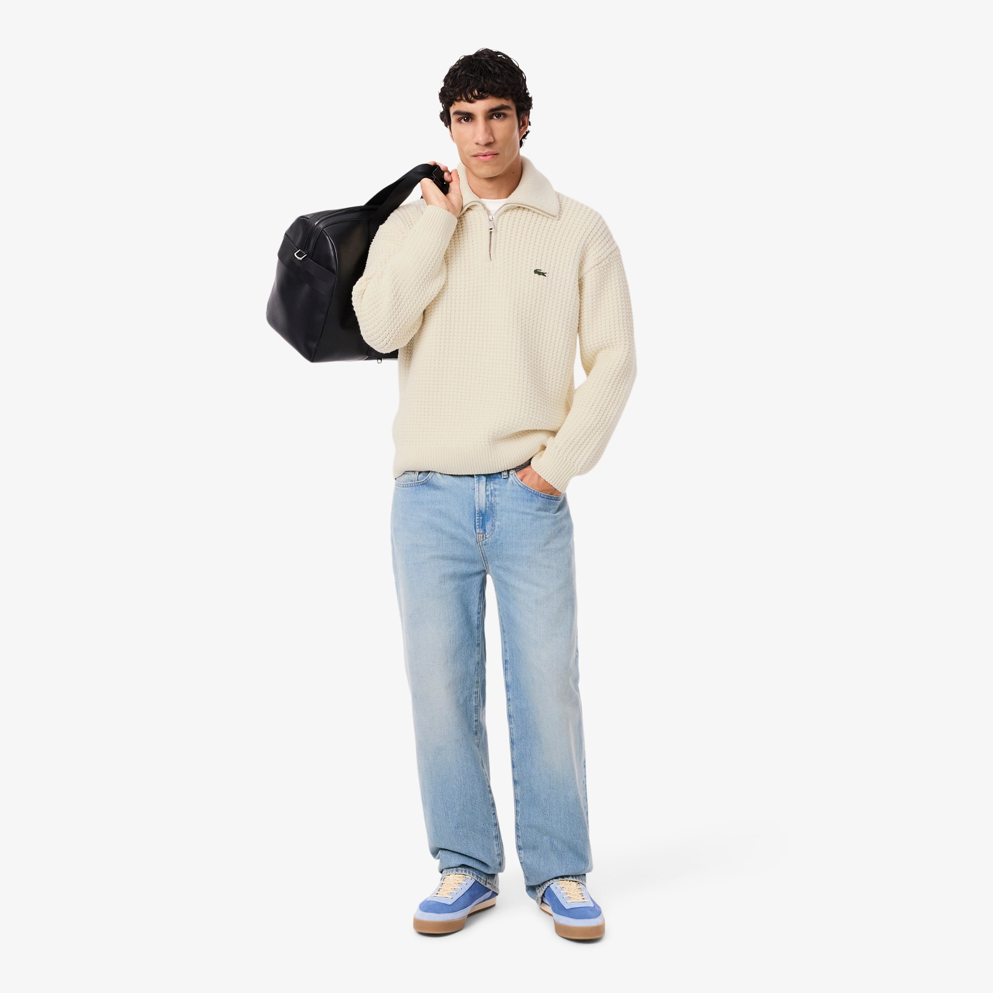 High Neck Half Zipper Heavy Wool Sweater - Men's Knitwear - New In