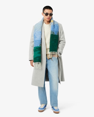 Landscape Motif Alpaca Wool Scarf