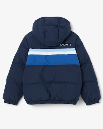 Colour-Block Hooded Down Jacket