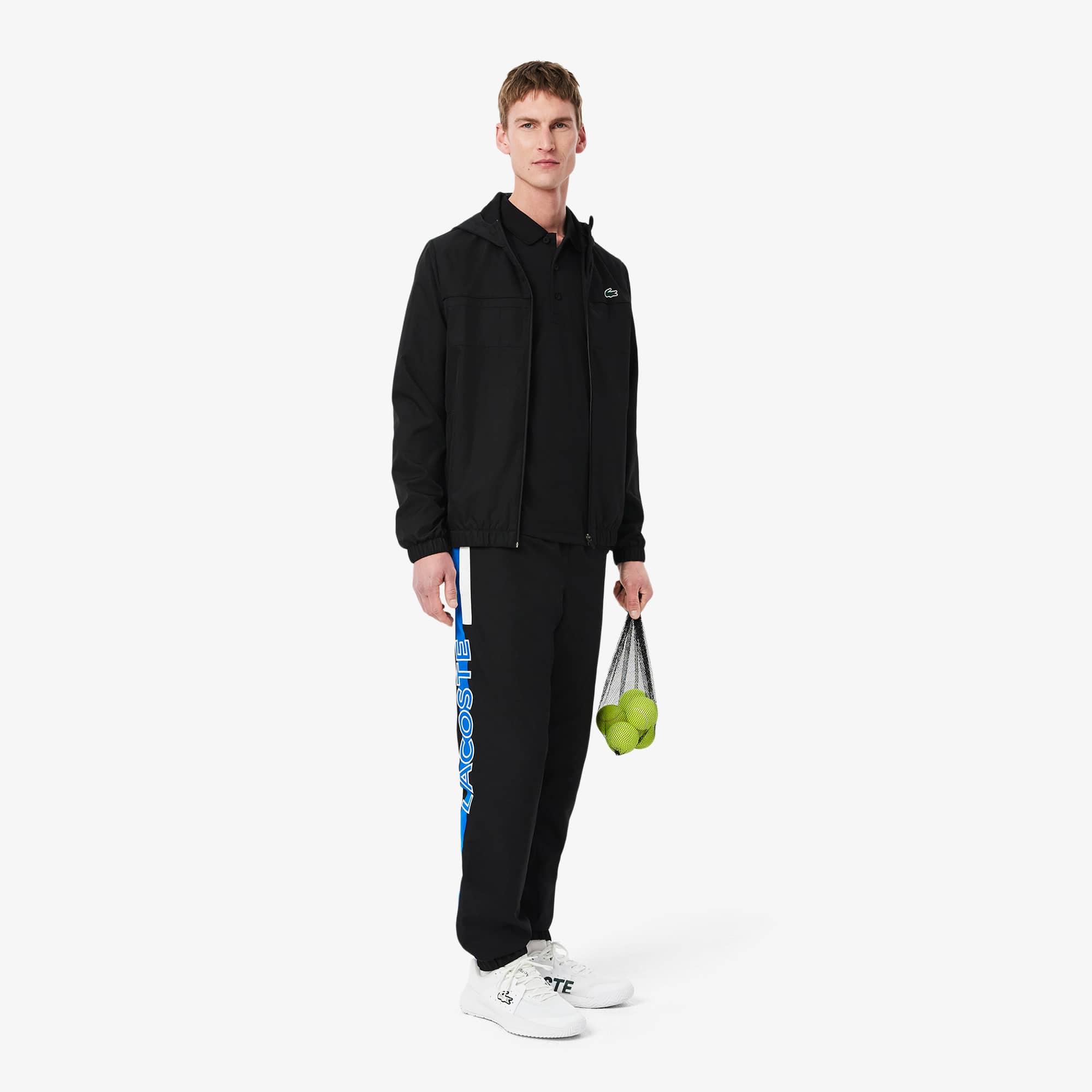 LACOSTE 幾何学模様 ブラックパンツ US L LACOSTE 幾何学模様 ブラックパンツ US L