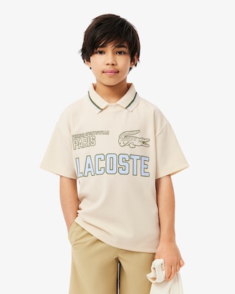 Printed Mesh Double Collar Polo Shirt