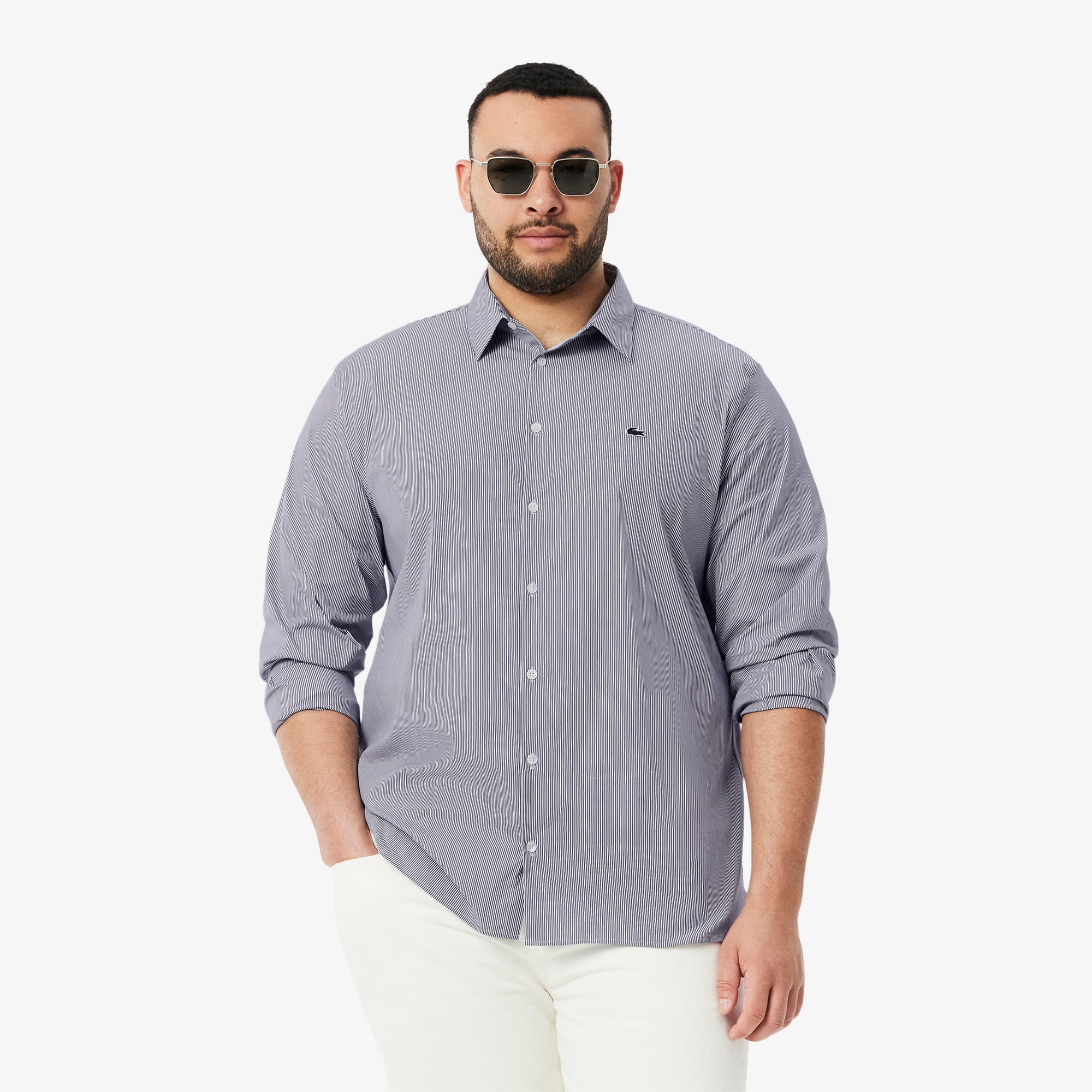 ★★ ★★ Slim fit stretch poplin striped shirt Amazon.com: Amazon Essentials Men's Long-Sleeve Slim-Fit