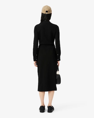 Slim Fit Polo Collar Wrap Dress