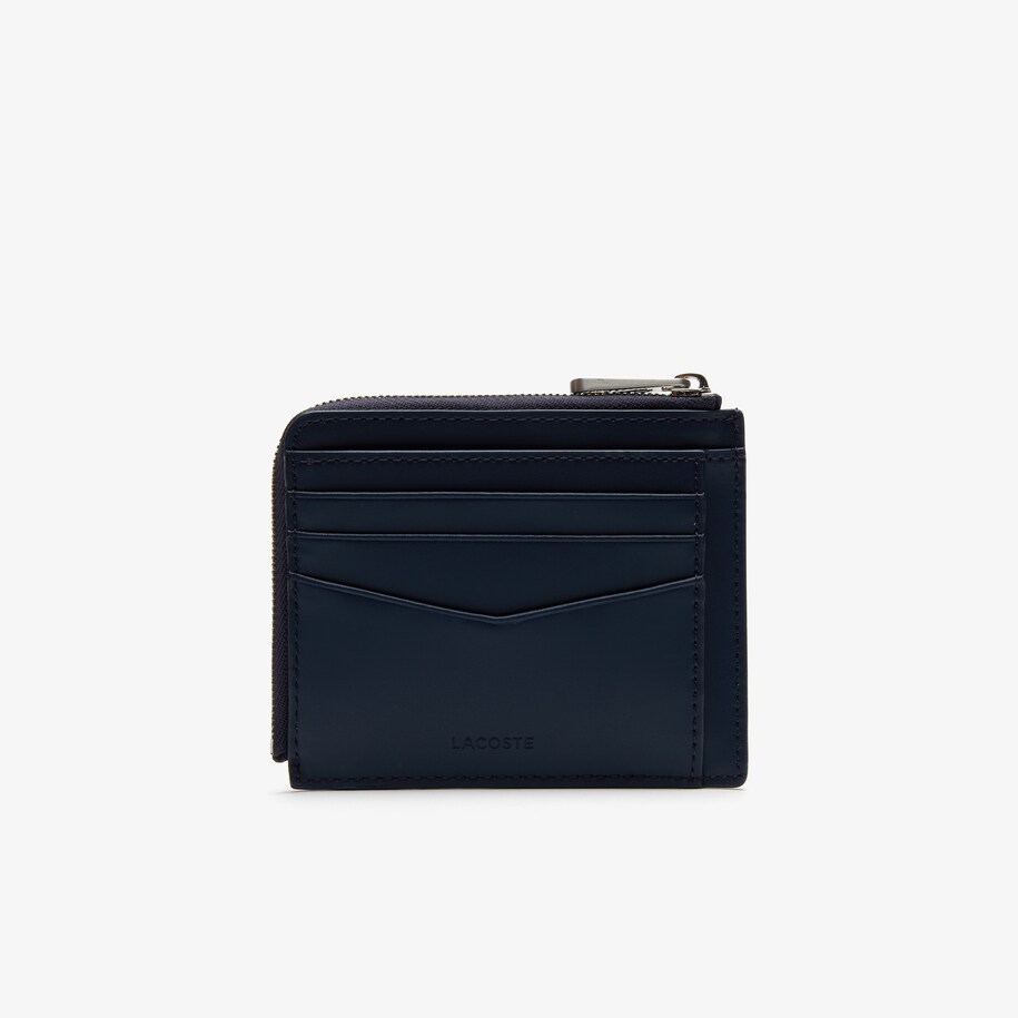 Men's Chantaco Matte Piqué Leather Zip 4 Card Holder LACOSTE