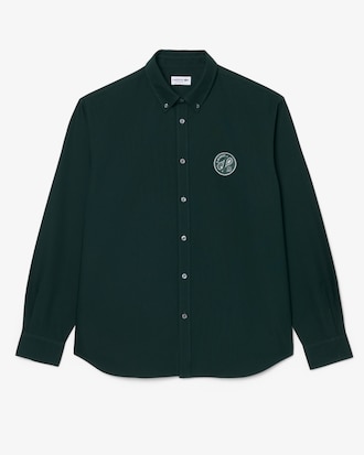 Regular Fit Badge Accent Oxford Shirt
