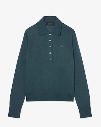 Runway Polo Collar Merino Wool Sweater