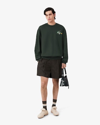 Runway Floral Crocodile Satin Sweatshirt