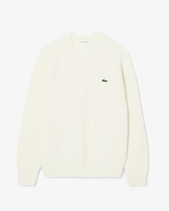Thick Carded Wool Crew Neck Sweater