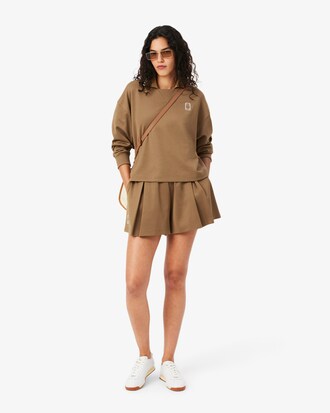 Oversized Polo Collar Piqu&eacute; Sweatshirt