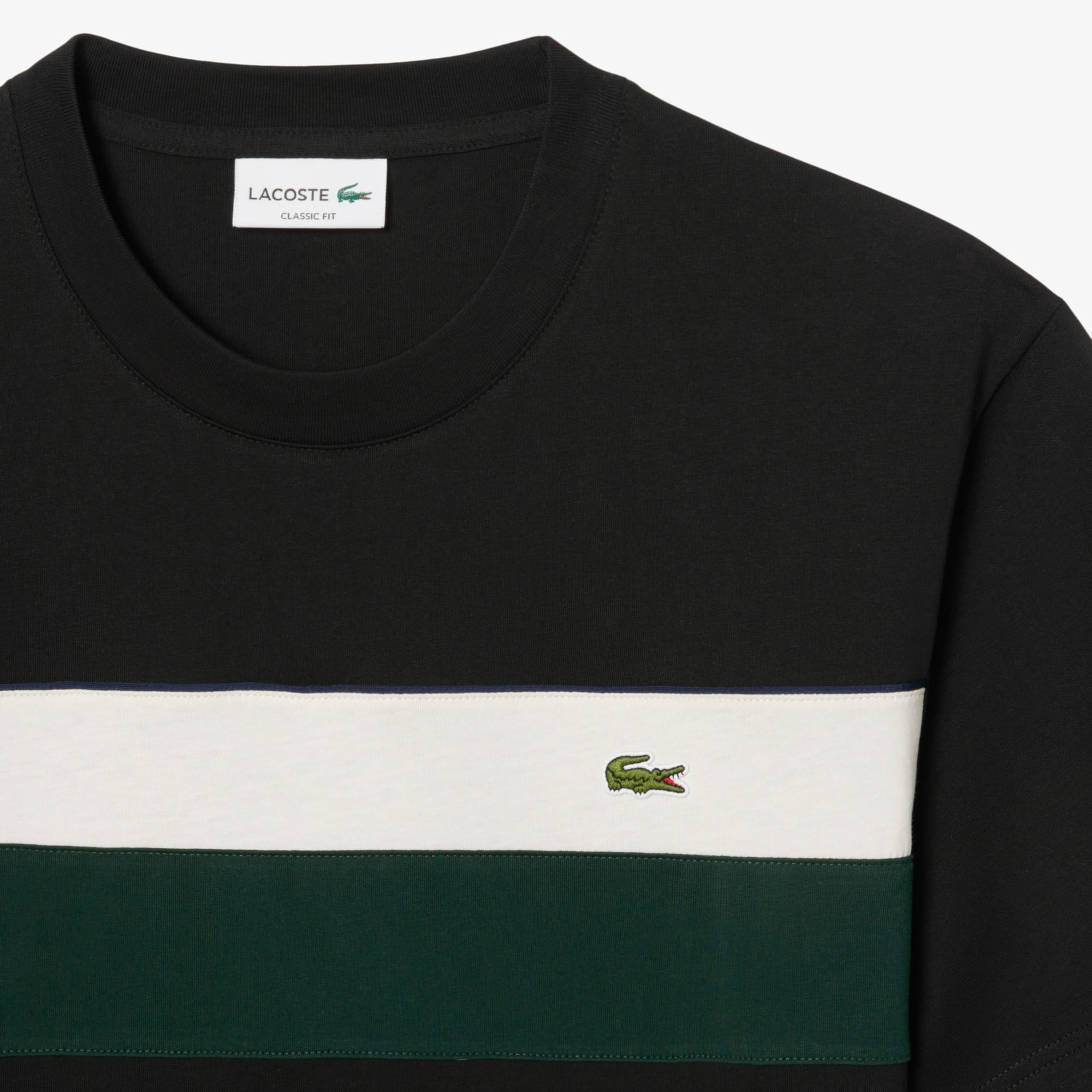 Tシャツ・カットソー LACOSTE Dark Green Polyester T-Shirt Lacoste Unisex T-Shirt Black TH2835-00-031 | FOOTDISTRICT