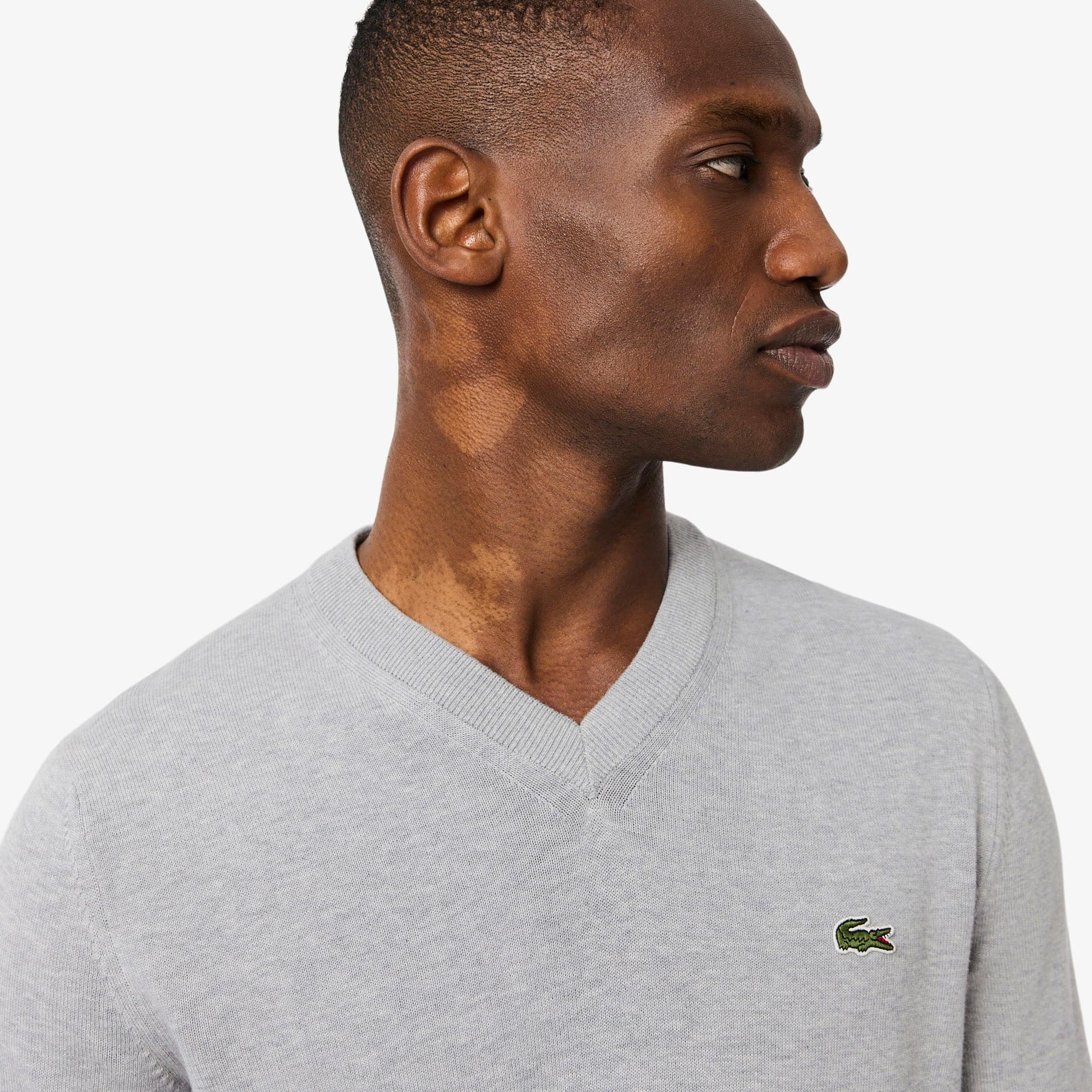 Monochrome Cotton V-neck Sweater - Men's Knitwear - New In 2026