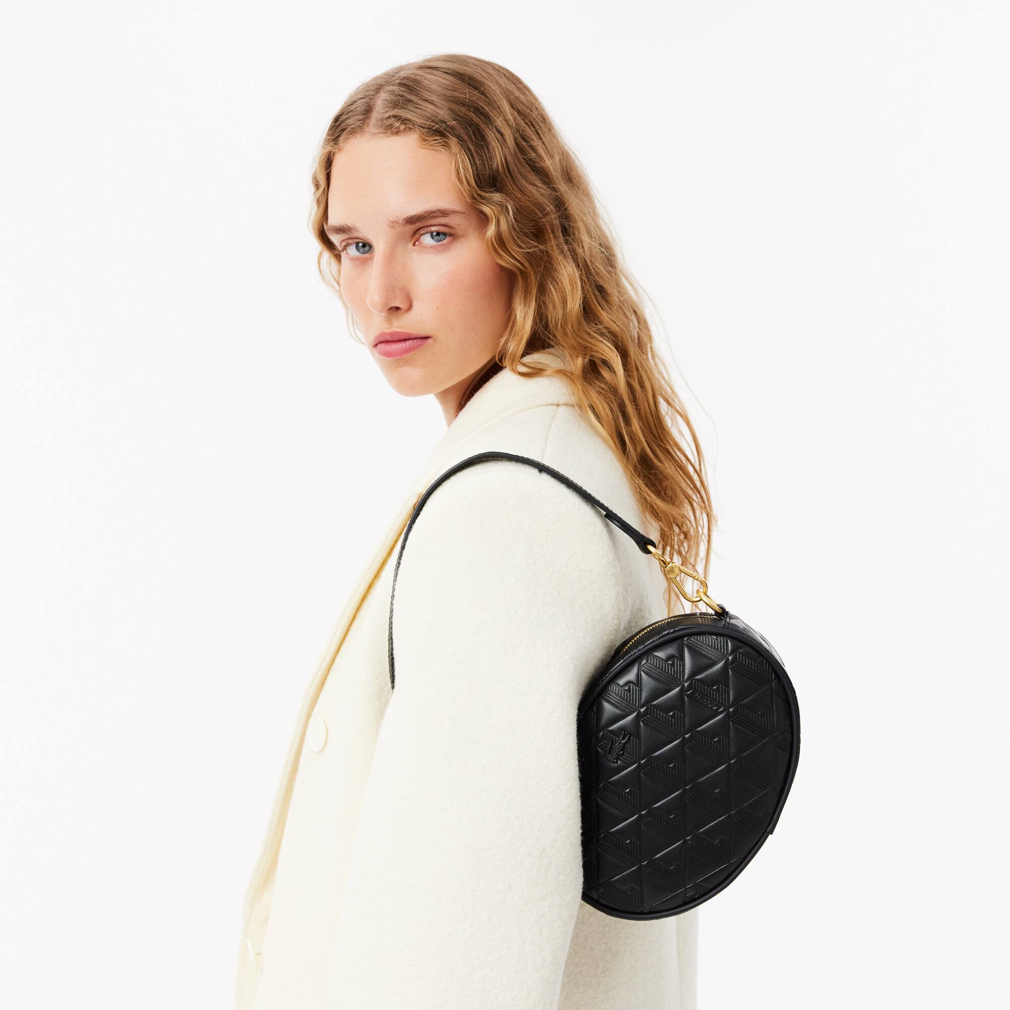 Maheki Oval Embossed Leather Purse - Women