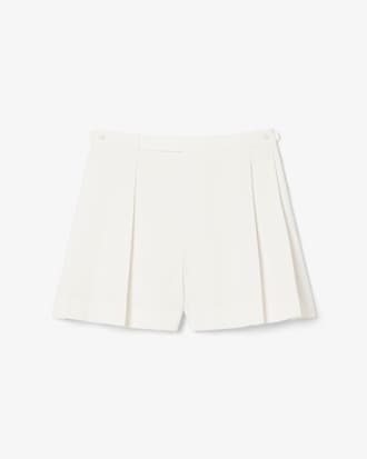 Runway Pleated Wool Bermuda Shorts