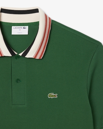 French Made Classic Fit Stripe Collar Polo Shirt
