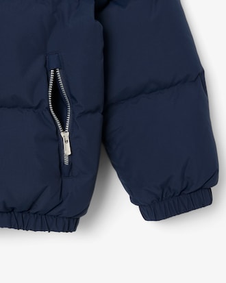 Colour-Block Hooded Down Jacket