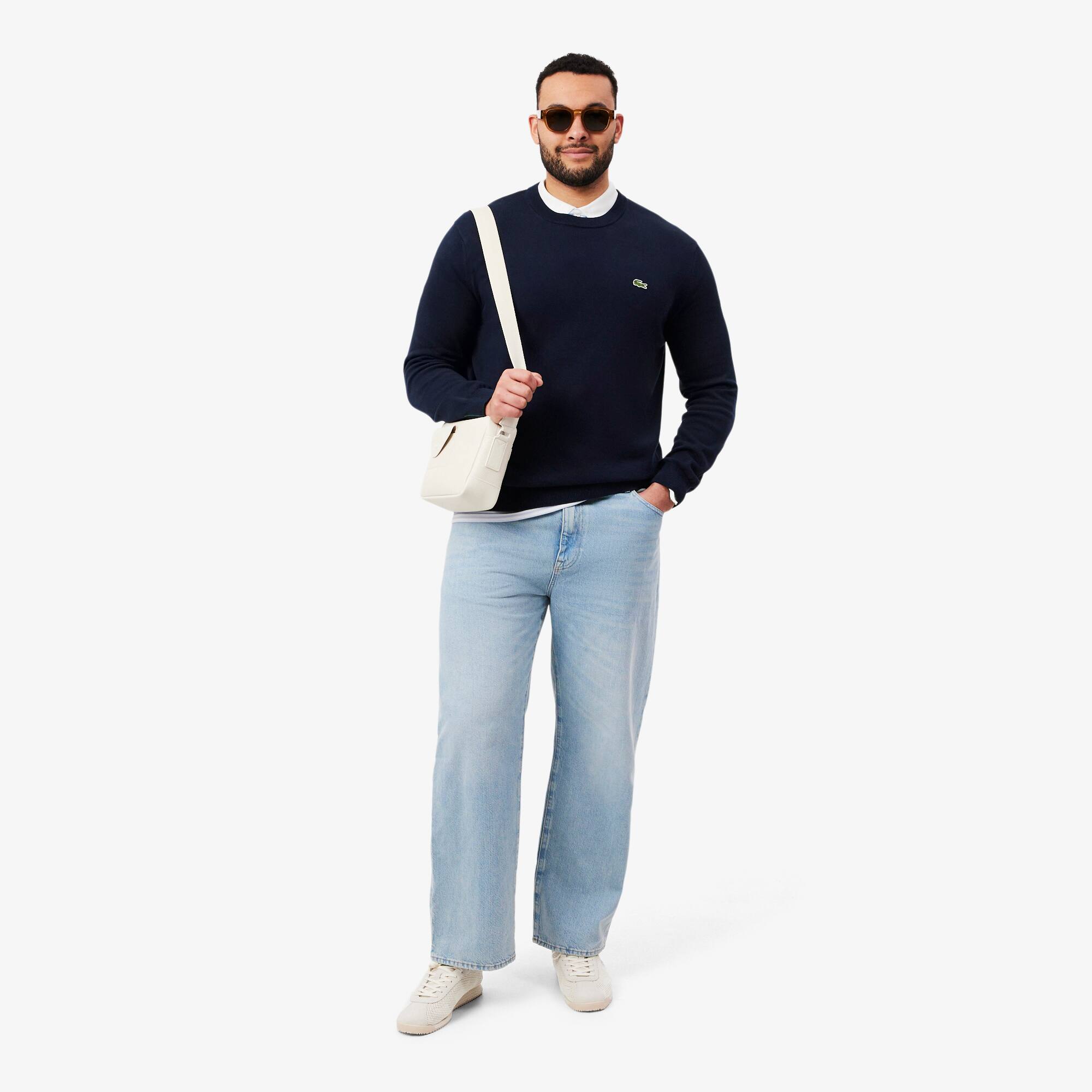 Monochrome Crew Neck Cotton Sweater - Men's Knitwear - New In 2026
