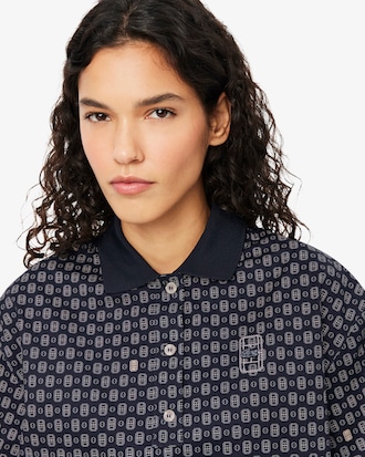Oversized Tennis Print Polo