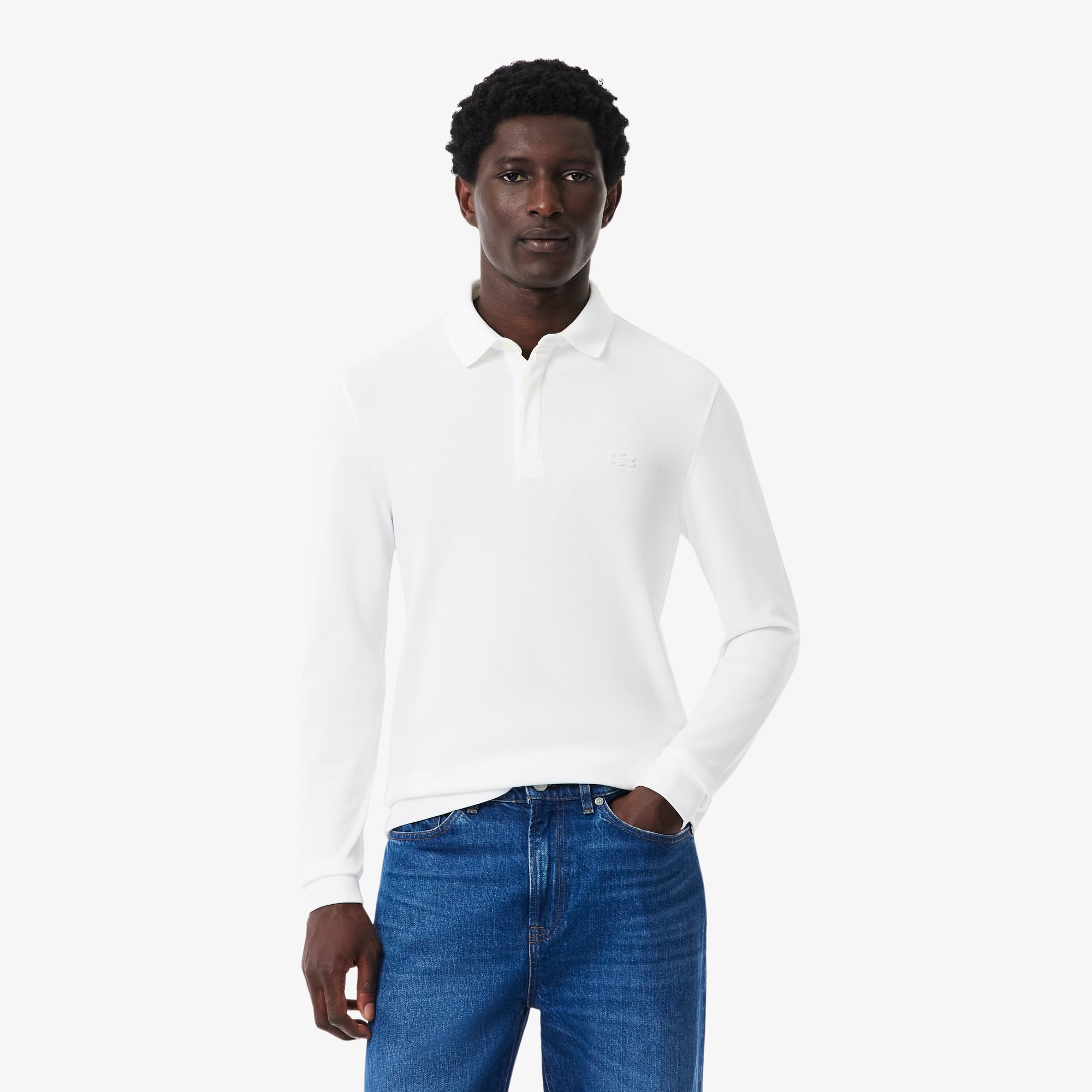 Regular Fit Paris Stretch Piqué Polo Shirt - Long Sleeves - New In