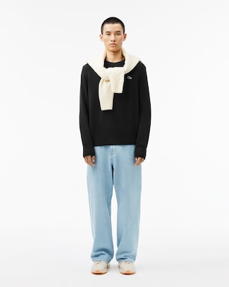 Carded Wool Crew Neck Sweater