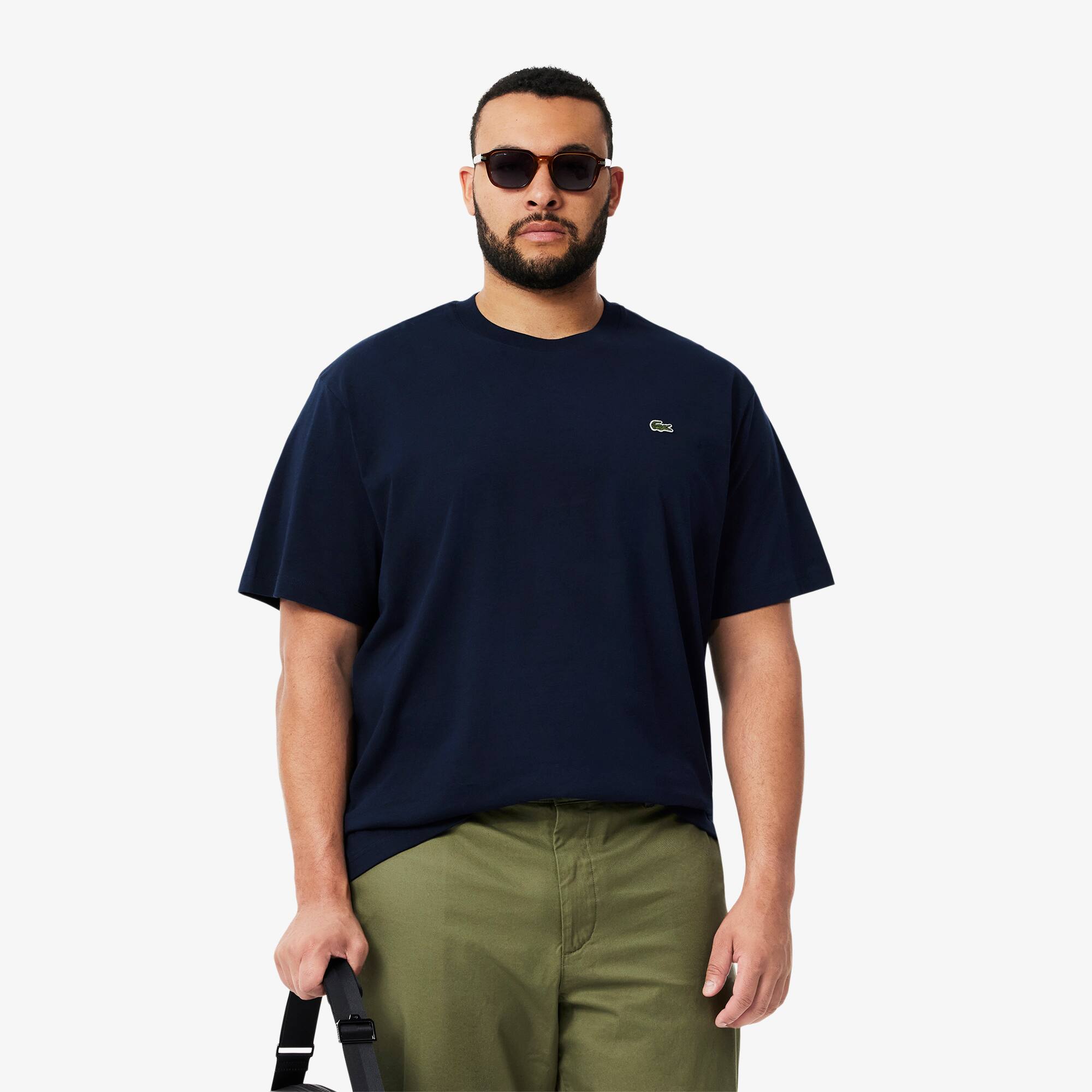 Tシャツ・カットソー LACOSTE Men T-shirt Navy TH7318 166 Men's Printed Embroidered Cotton Jersey T-Shirt - T-shirts