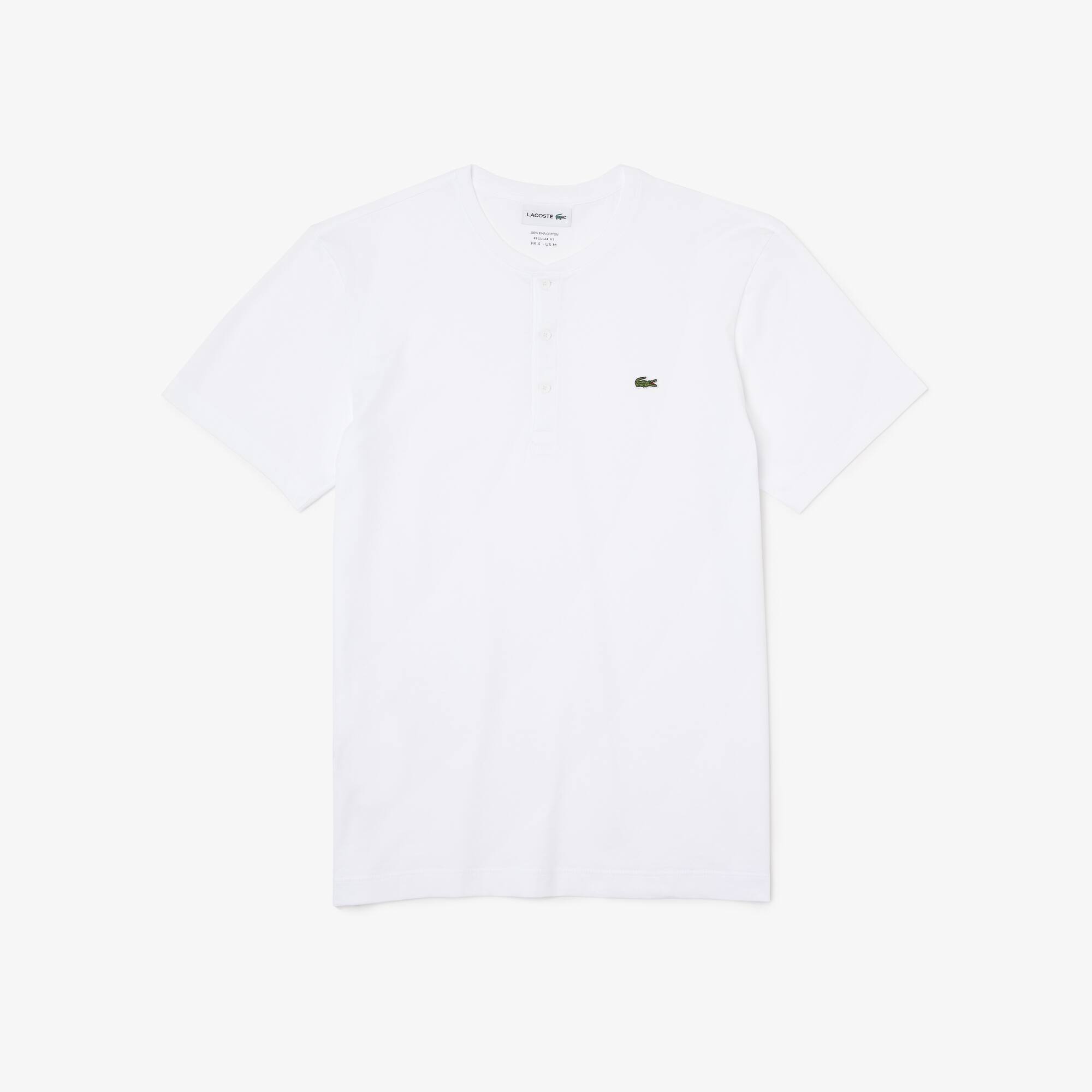 Henley Neck Pima Cotton Jersey T-shirt 