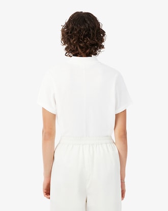 Relaxed Fit Scallop Trim Fluid Piqu&eacute; Polo Shirt