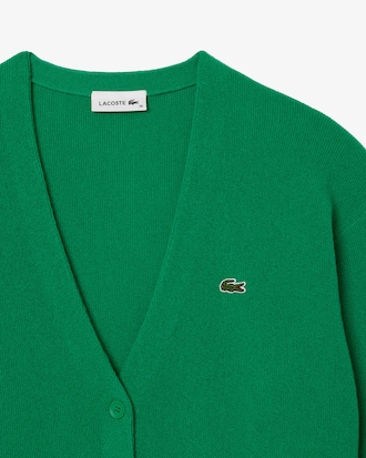 Relaxed Fit V Neck Wool Cardigan