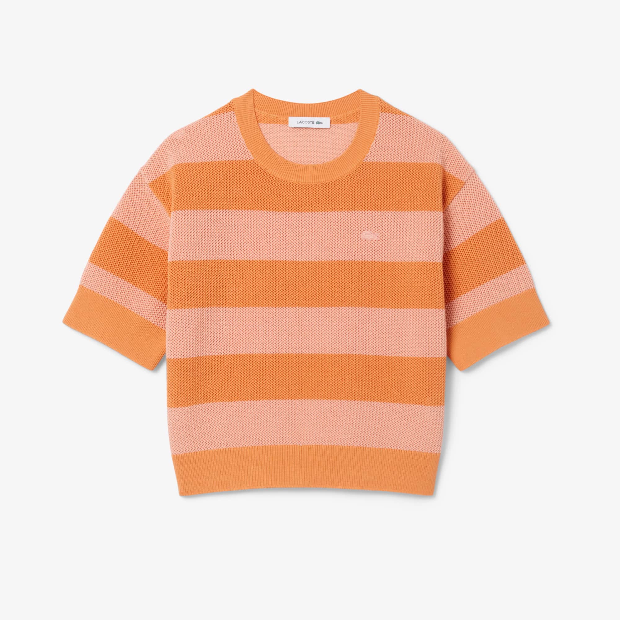 Striped Mesh Knit T-shirt - Women's Knitwear - New In 2026 | Lacoste