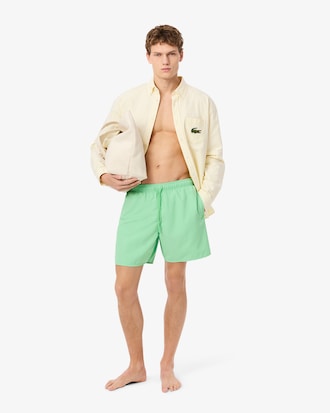 Mid Length Monochrome Swim Trunks