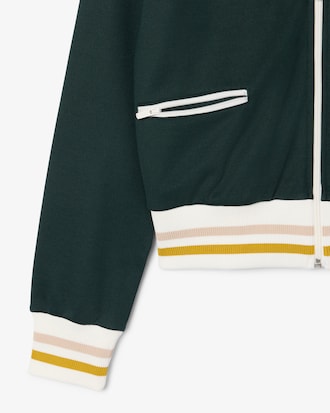 Zipped Stripe Accent Sweatshirt