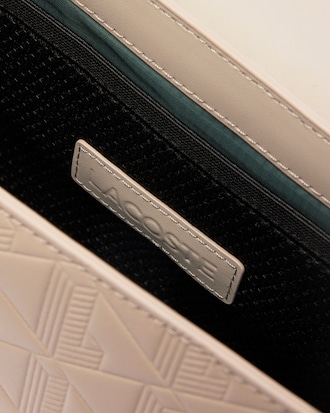 Monogram Leather Flap Close Satchel