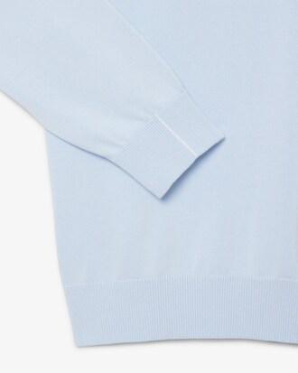 Zipped High Neck Cotton Sweater