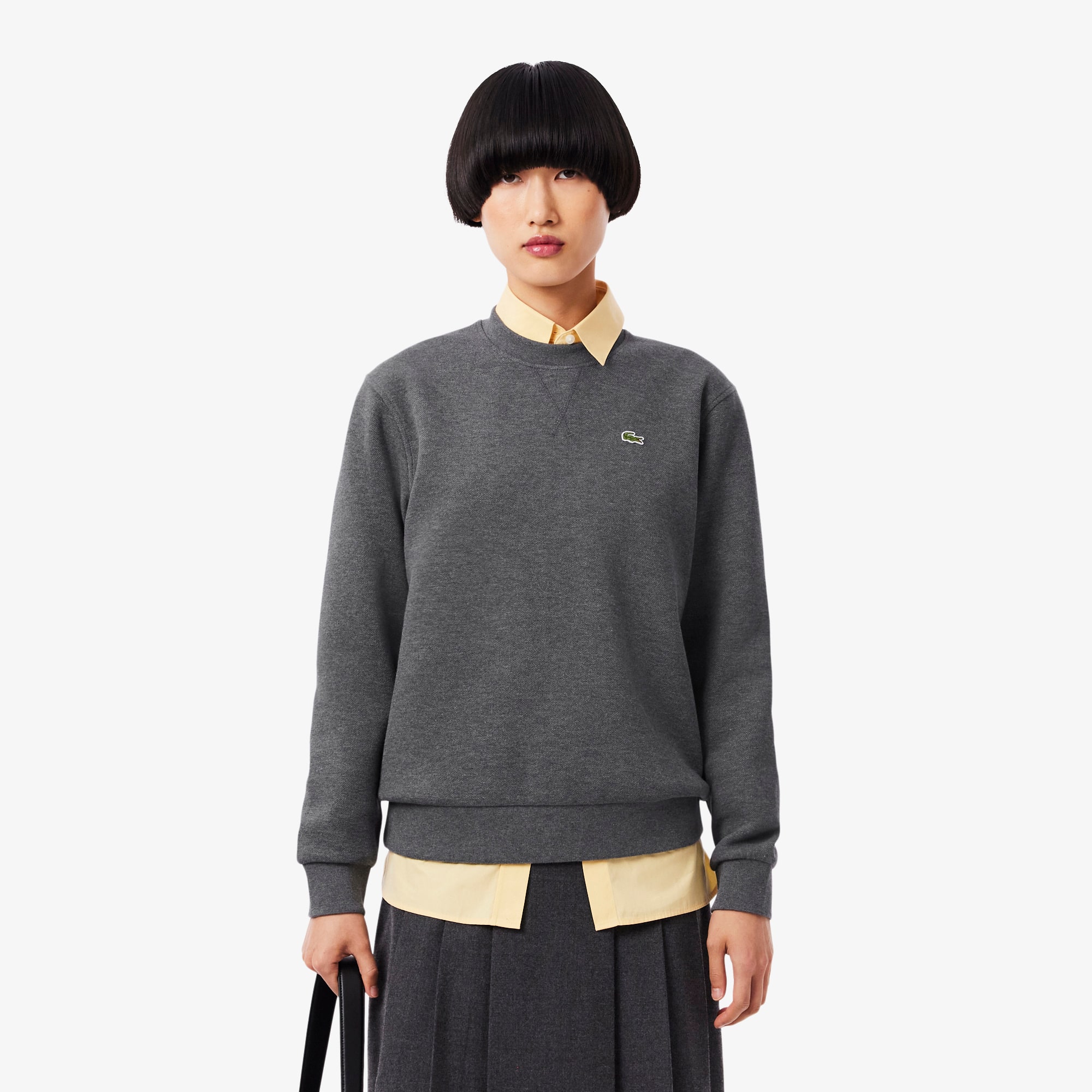 Relaxed Fit Piqué Crew Neck Sweatshirt - undefined - New In 2025