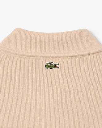 Oversized Ribbed Polo Collar Sweatshirt