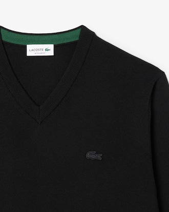 Merino Wool Monochrome V Neck Sweater
