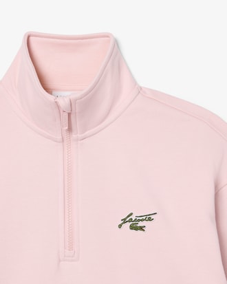 High Neck Zipped Fleece Badge Sweatshirt