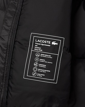 Short Water-Repellent Hooded Puffed Jacket