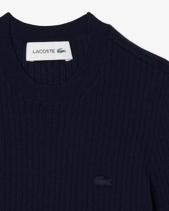 Short Sleeved Merino Wool Rib Knit Sweater