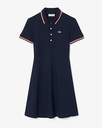 Stretch Polo Collar Skater Dress