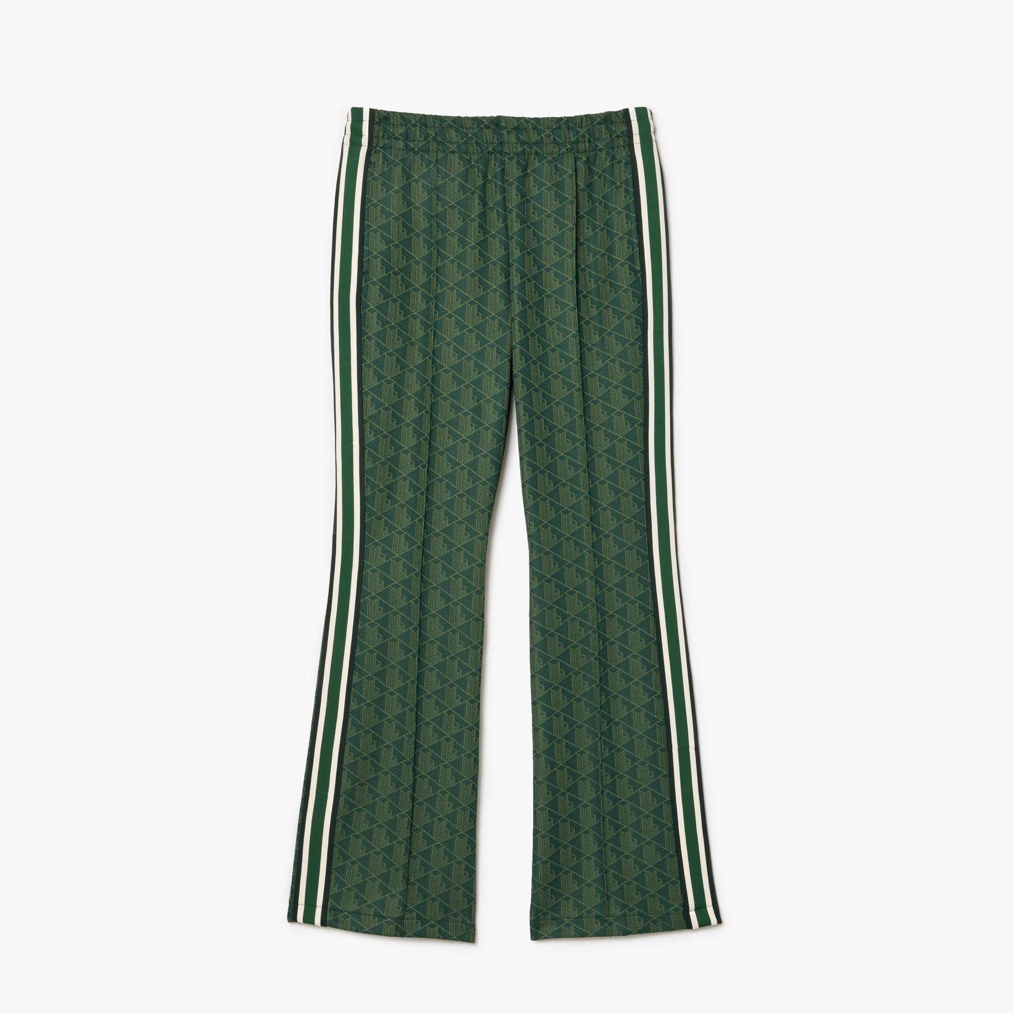 パンツ LACOSTE Women Straight Pants XF9313 GTI Brown Flared Monogram Sweatpants - Women's Trackpants - New In