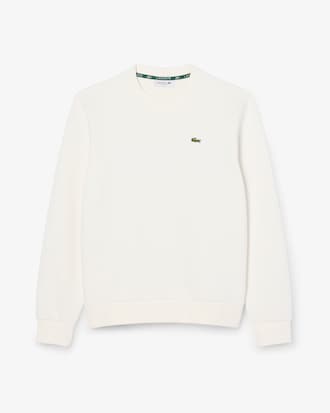 Relaxed Fit Piqu&eacute; Crew Neck Sweatshirt