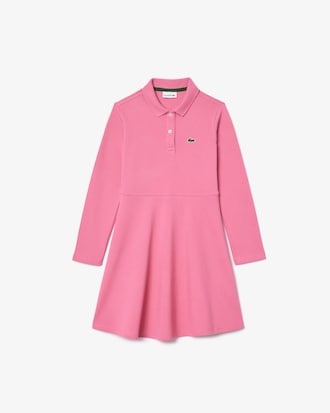 Long Sleeved Stretch Piqué Polo Dress