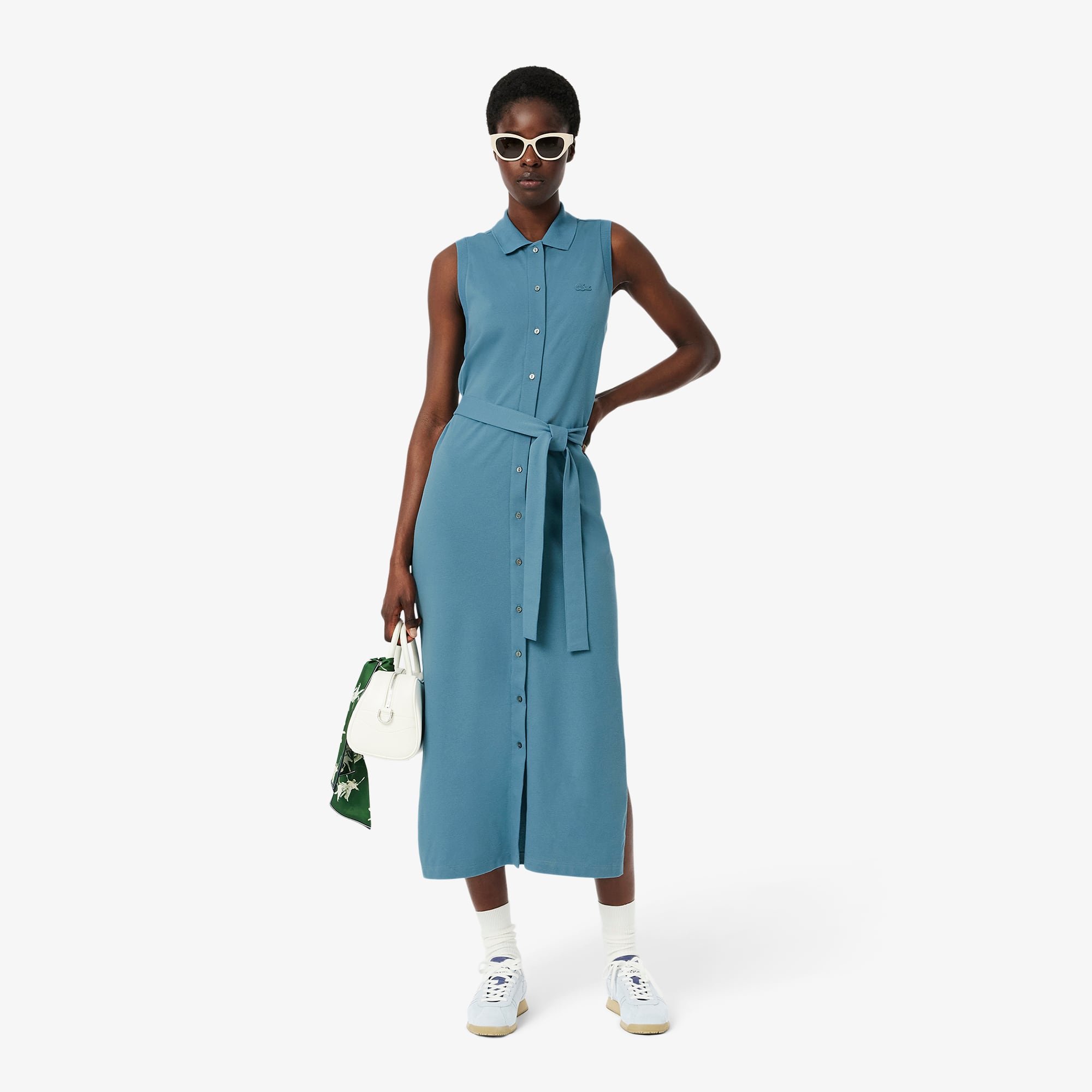 Lacoste｜DRESSES (Stretch Cotton Pique Polo Dress (EF547 Women's Slim Fit Stretch Mini Piqué Polo Dress - Dresses