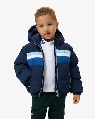 Colour-Block Hooded Down Jacket