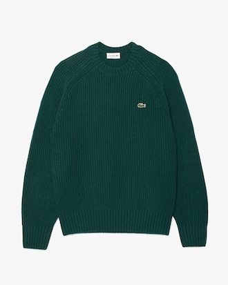 Thick Carded Wool Crew Neck Sweater