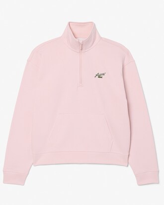 High Neck Zipped Fleece Badge Sweatshirt
